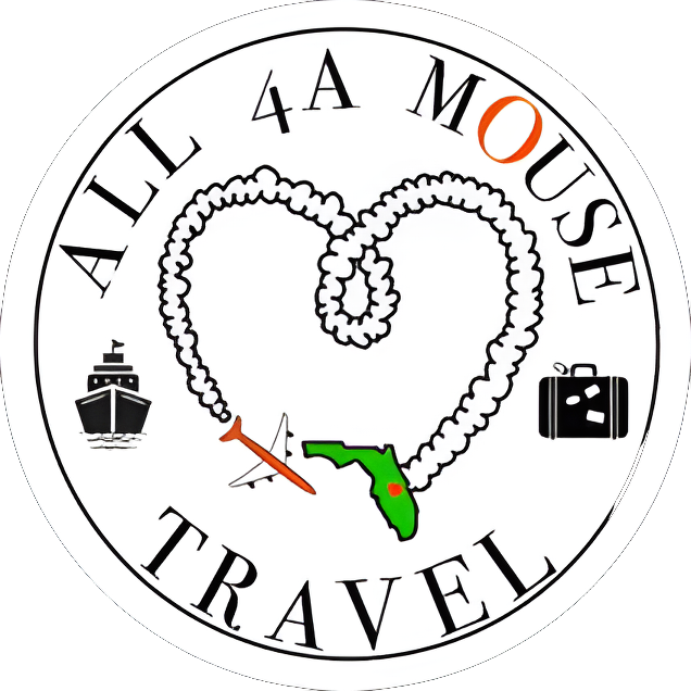 A logo of all 4 a mouse travel